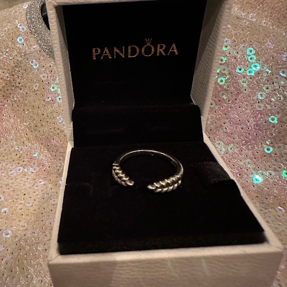Pandora Open Grains Ring ALE 925 Sterling Silver 100% Authentic size 4.5